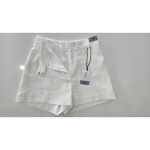 Lefties White Tailored Shorts Women’s XS High Waist Pleated New With Tags NWT